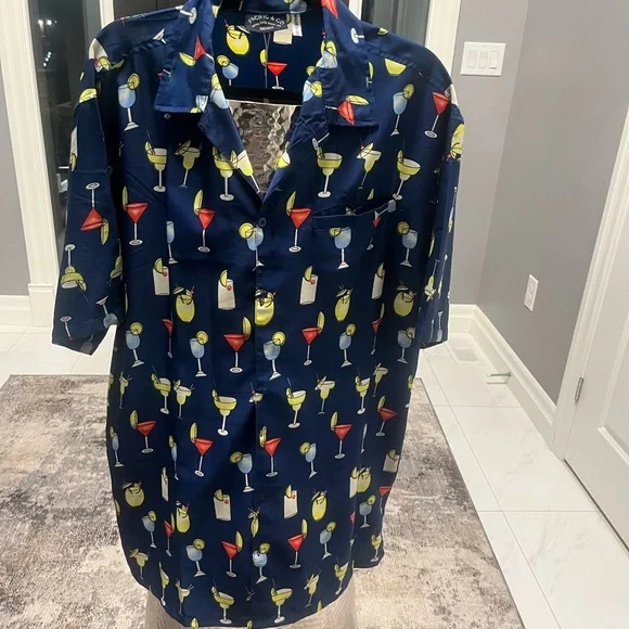 Pacific and Co mens take me on holidays cocktail evening shirt size large new! - Picture 13 of 16